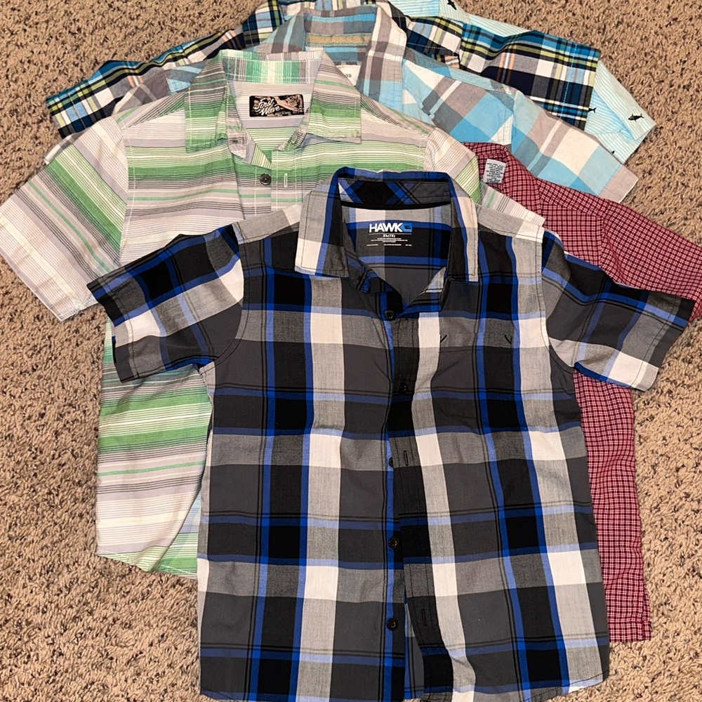 Short-sleeve button-down lot, size 7-8, boys